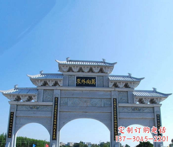 内江手工精美石牌坊雕塑,让您的空间更加美观!