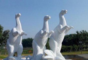 内江百年恐龙，白玉雕塑景观邀您共赏