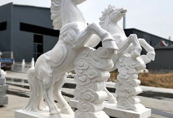 内江精美马踏祥云石雕，栩栩如生
