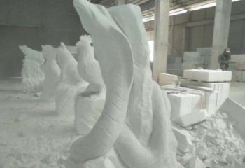内江中领雕塑汉白玉生肖蛇雕塑