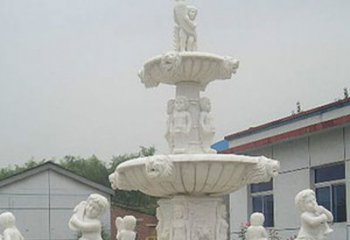内江汉白玉天使大型喷泉石雕