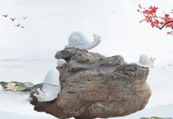 内江高雅而令人惊叹的汉白玉蜗牛雕塑