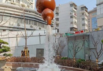 内江葫芦广场喷泉雕塑，精致唯美