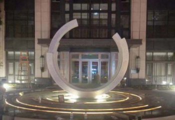 内江不锈钢半圆环雕塑，装饰空间增添品位