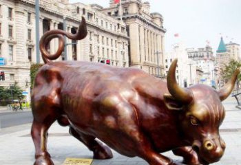 内江华尔街牛招财牛铜雕，拥有力量的象征