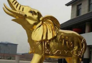 内江黄铜色大象铜雕，历久弥新