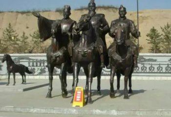 内江中领雕塑：骑马广场铜雕作品