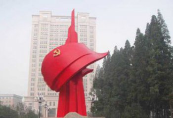 内江不锈钢抽象党旗雕塑，象征着祖国力量