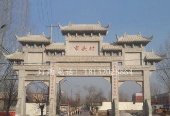 内江景区三门七楼石雕牌坊——精美绝伦的牌坊雕塑