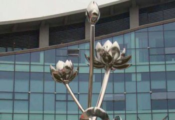 内江优质镜面不锈钢荷花塑像
