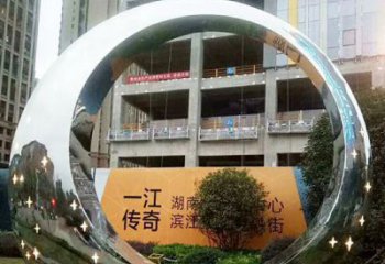 内江让您的空间脱颖而出！时尚镜面不锈钢圆环景观雕塑