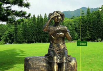 内江精美的女孩铜雕塑，展现活力与青春