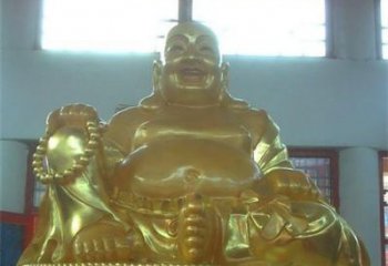 内江传统工艺制作鎏金弥勒佛像