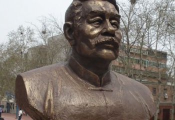 内江鲁迅胸像名人铜雕是中领雕塑公司定制的一款…