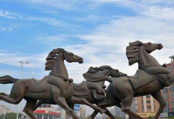 内江马广场动物铜雕塑，精致细腻魅力无穷