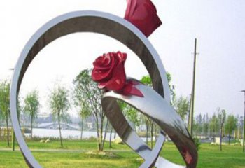 内江玫瑰戒指不锈钢雕塑