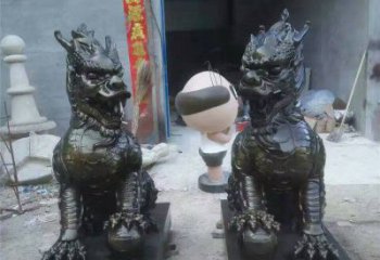 内江中领雕塑——神兽铜雕麒麟护持您的门口