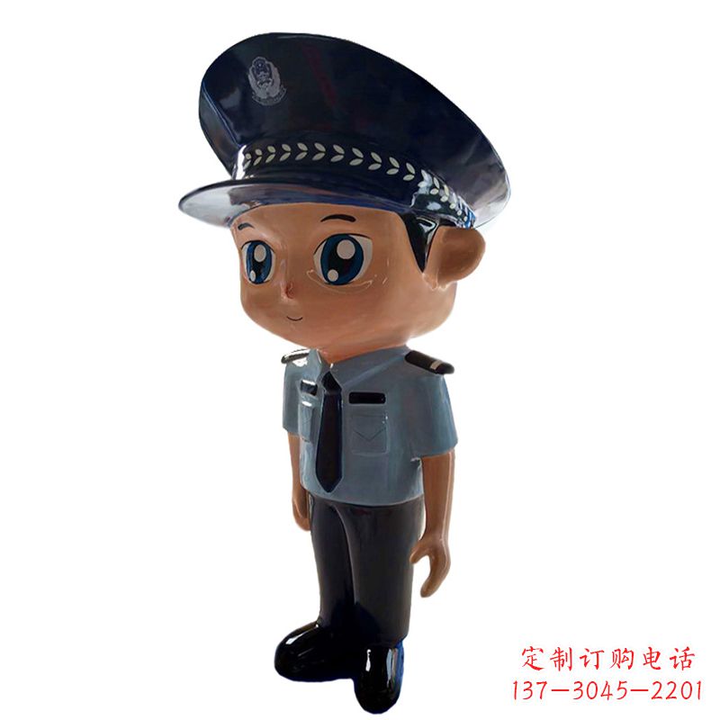 内江全新警察玻璃钢卡通雕塑