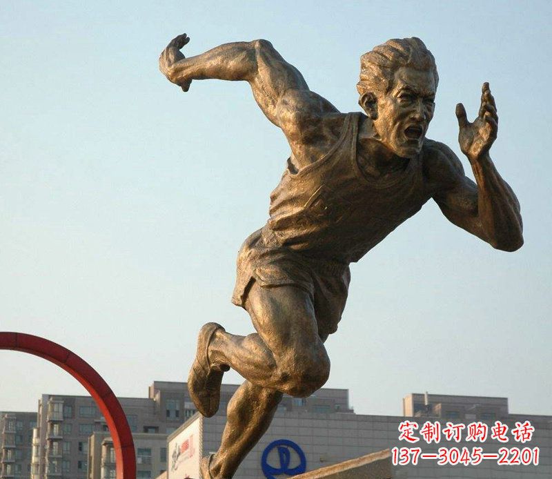 内江把运动热情融入铜雕-男人雕塑