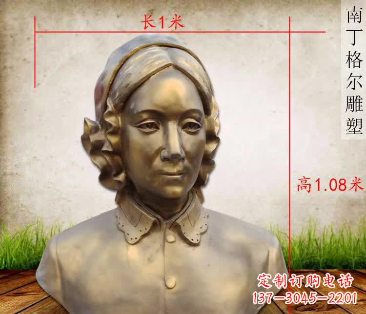 内江精雕细琢,南丁格尔胸像铜雕塑