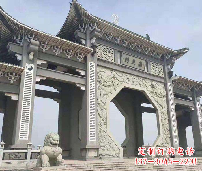 内江南天门牌坊石雕,工艺精美,精雕细琢