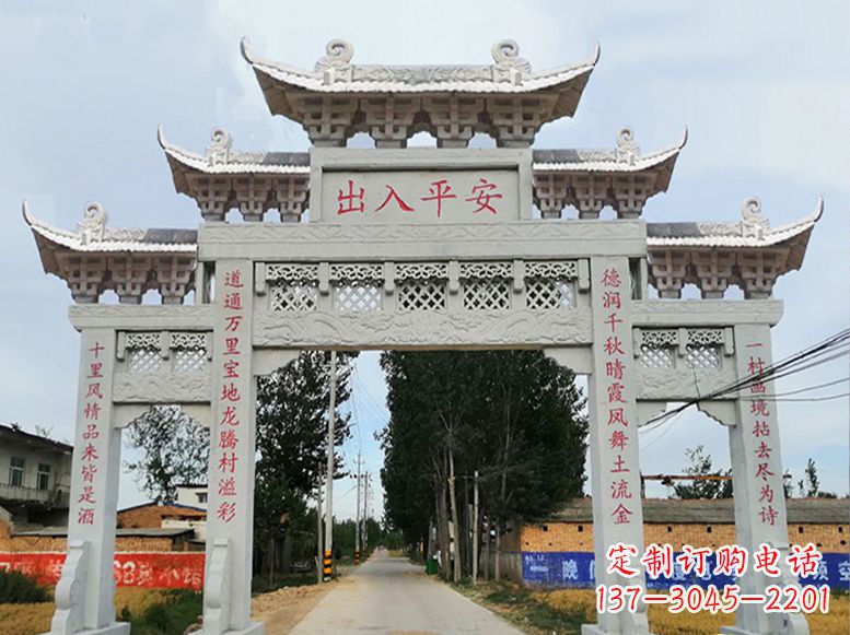 内江用高质量石雕打造精美牌楼雕塑