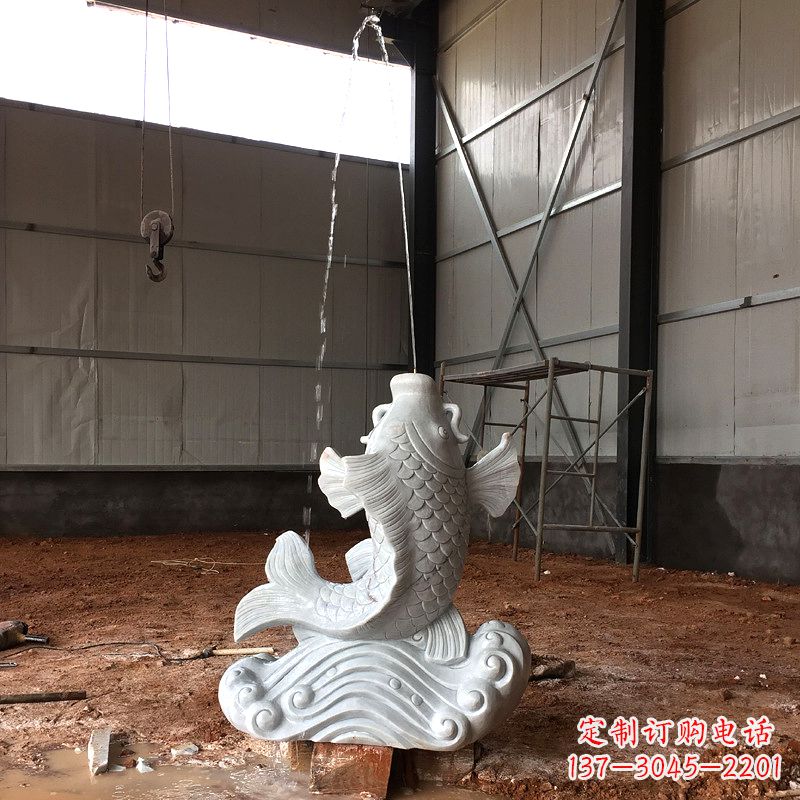 内江汉白玉石鲤鱼雕塑,让你的梦想成真!