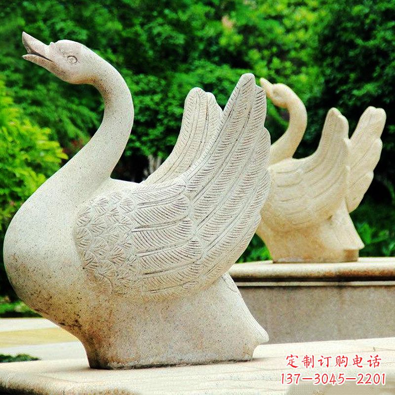 内江高雅优美的砂岩天鹅雕塑