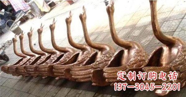 内江优雅迷人的天鹅铜雕塑