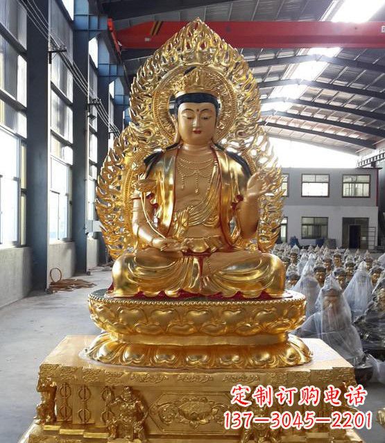 内江漆金彩绘如来佛