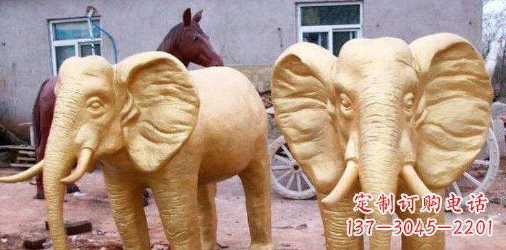 内江漆金大象雕塑