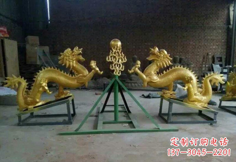 内江享受经典,领略古老传统,精美特色的双龙戏珠铜雕