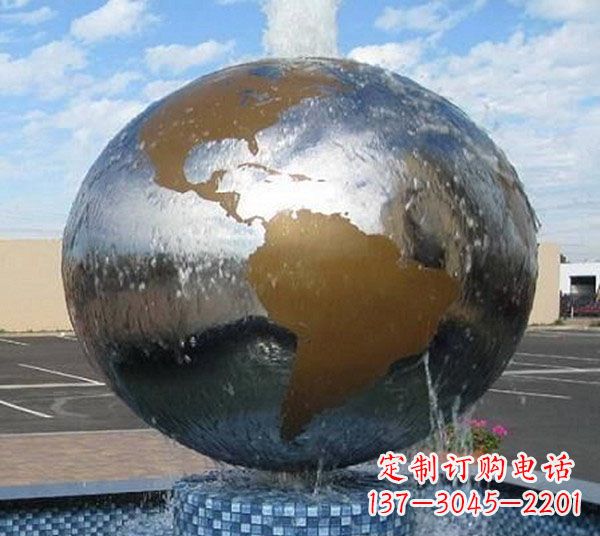 内江企业不锈钢地球喷泉雕塑