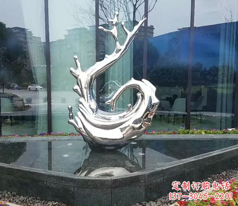 内江企业不锈钢火苗抽象雕塑