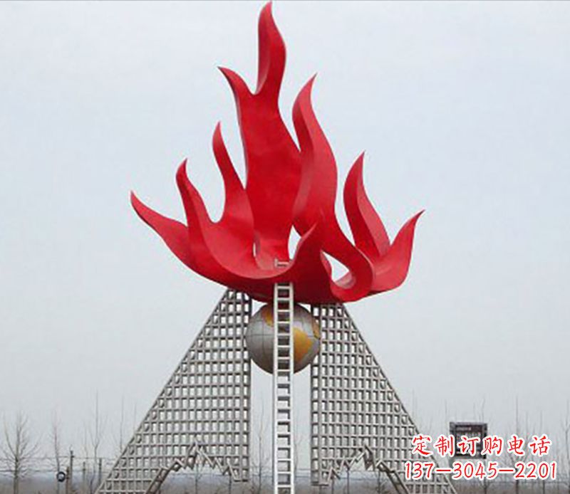 内江企业不锈钢火苗景观雕塑