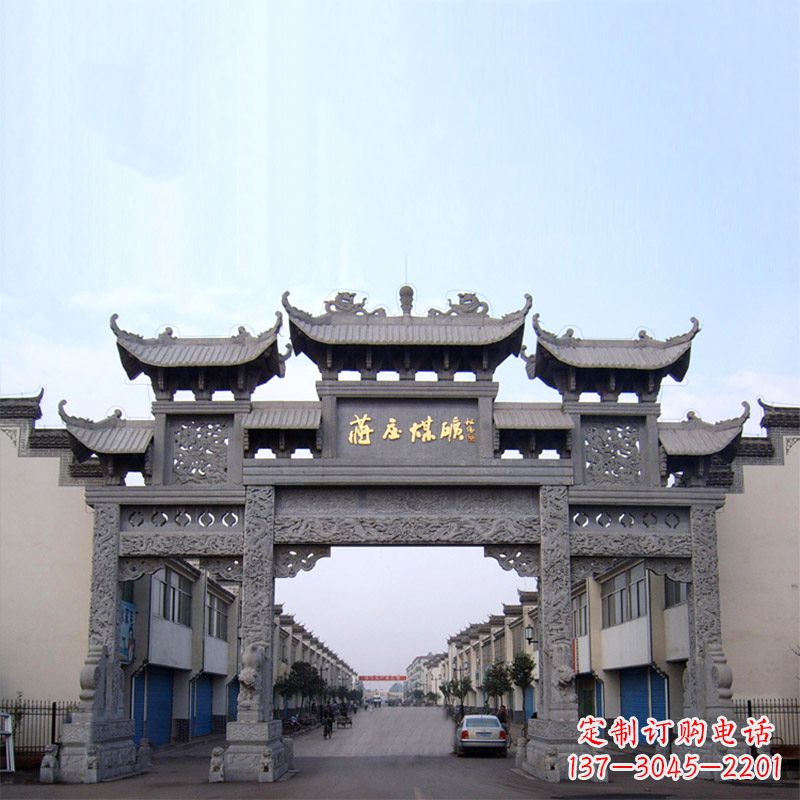 内江企业仿古石雕牌楼