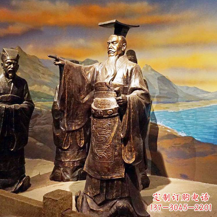 内江中领雕塑-精美秦始皇大型铜雕像