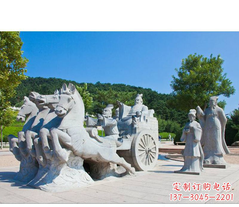 内江秦始皇坐马车石雕悉心打造雕塑艺术之精髓