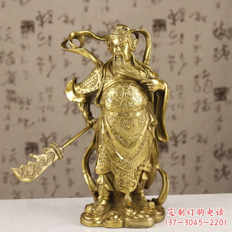 内江中领雕塑|关羽铜像：令人惊叹的纯黄铜武财神