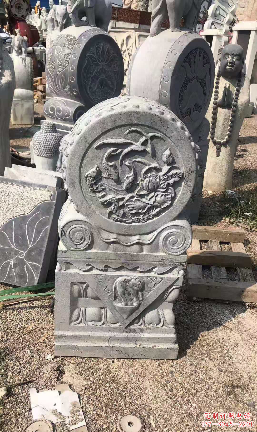 内江别具一格的门墩青石仿古雕塑