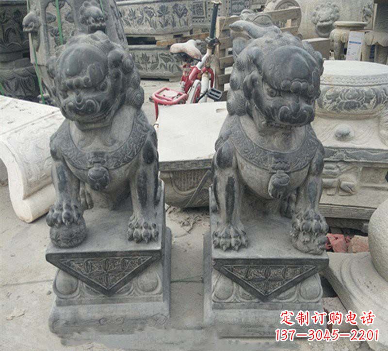 内江传承传统,精致青石狮子雕塑