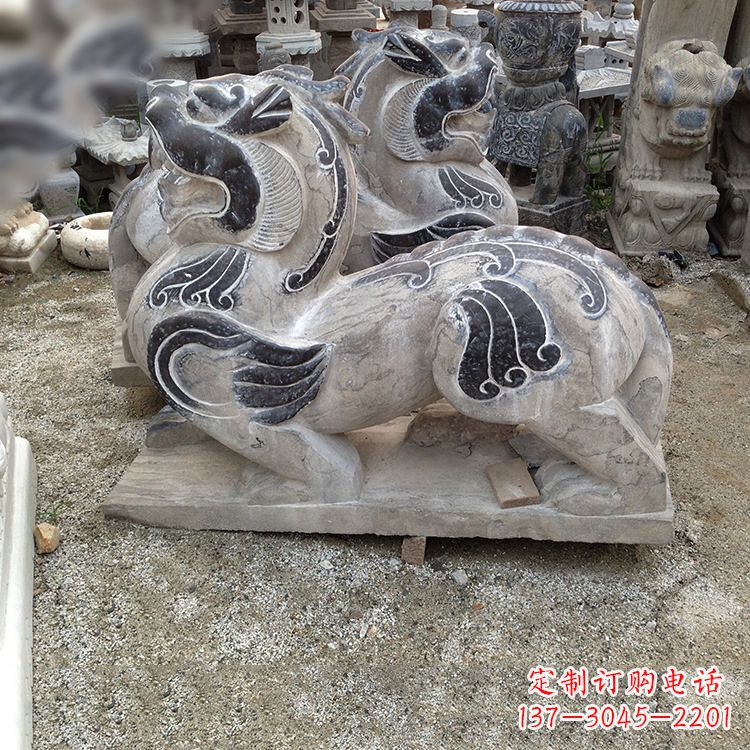 内江青石仿古辟邪貔貅石雕