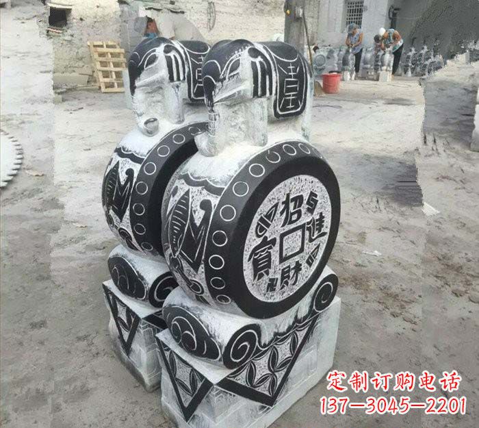 内江华丽雅致!青石仿古招财进宝大象门墩