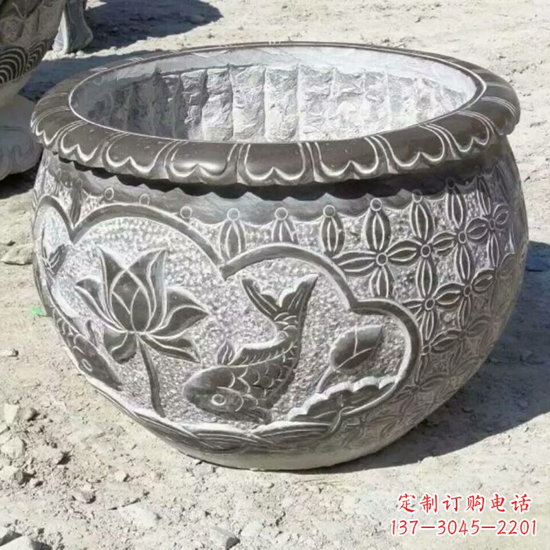内江青石浮雕水缸