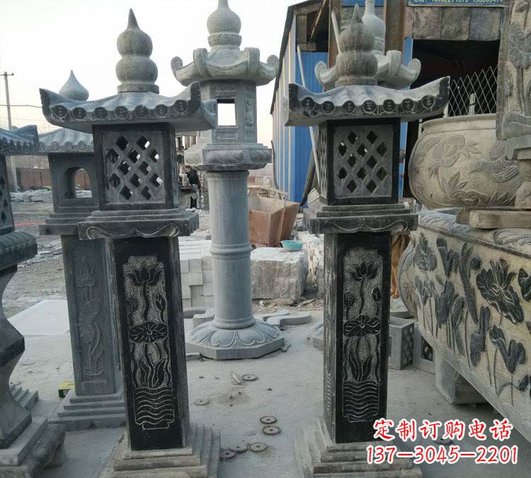 内江青石古代照明石灯雕塑,闪耀你的家园