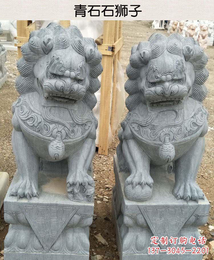 内江青石看门狮子雕塑