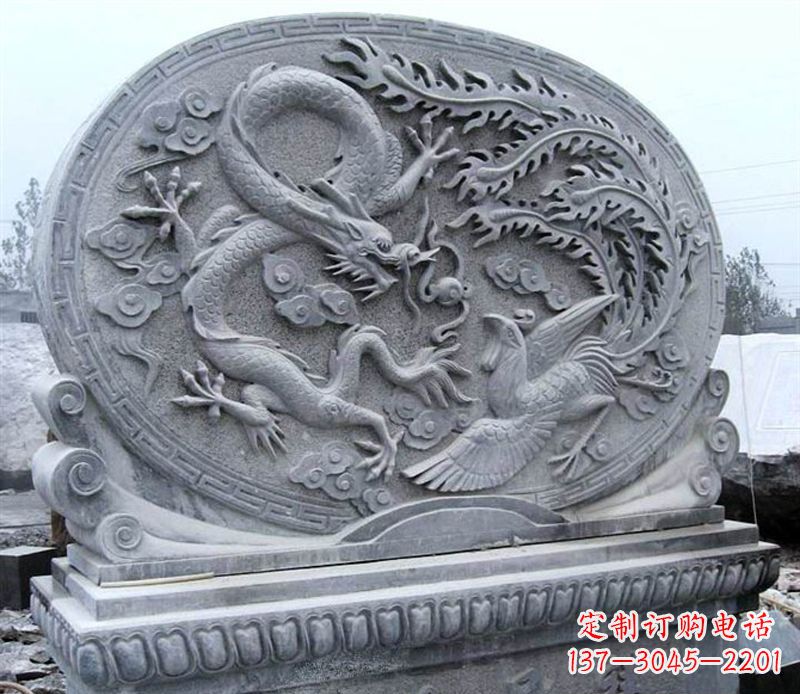 内江青石古典美——龙凤呈祥雕塑