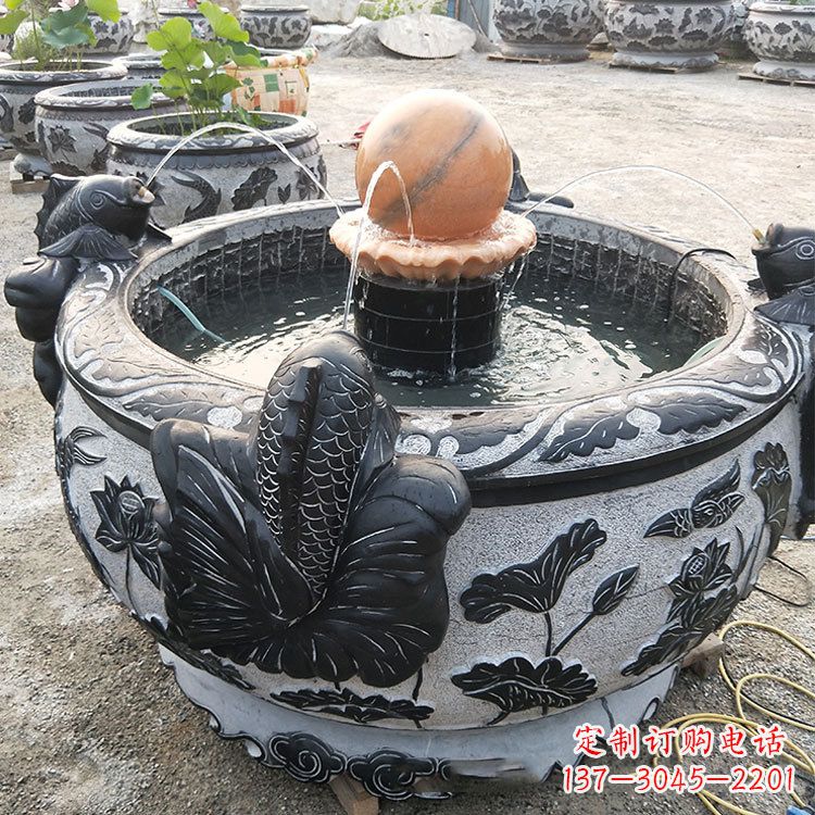 内江青石鱼缸雕塑,装点您的生活