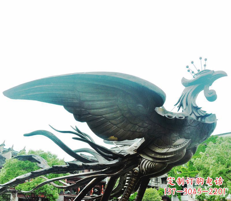 内江青铜凤凰雕塑,传承古典魅力