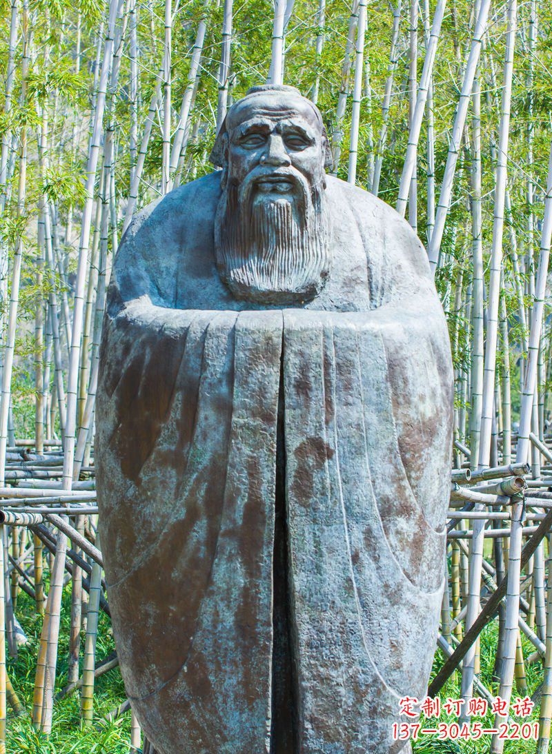 内江青铜孔子人像雕塑,真实还原历史智慧精神